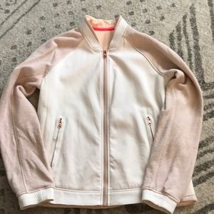 Lululemon Var-City bomber jacket white & pink/ 8